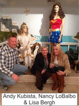 Andy Kubista Nancy LoBalbo and Lisa Bergh in the Marston Family Wonder Woman Museum